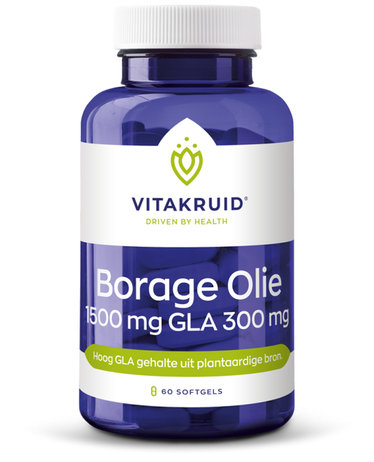 Vitakruid Borage Olie 1500 mg met GLA 300 mg, 60 softgels