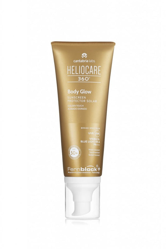 Heliocare 360 Body Glow SPF 50+, olie-gel voor het lichaam met gouden glans, 100 ml