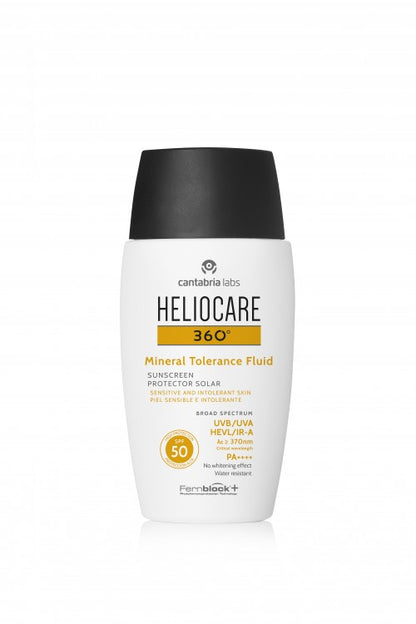 Heliocare 360 Mineral Tolerance Fluid SPF 50, minerale zonnefluid voor het gezicht, 50 ml