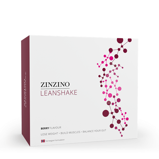 Zinzino LeanShake Berry, verpakking met 16 porties plantaardige maaltijdshake