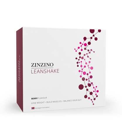 Zinzino LeanShake Berry, verpakking met 16 porties plantaardige maaltijdshake