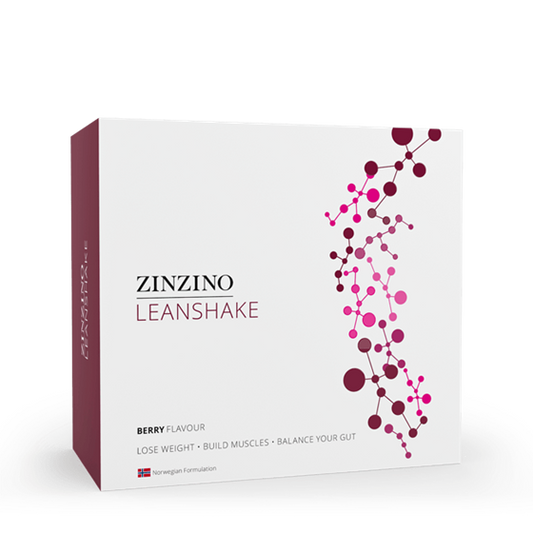 Zinzino LeanShake Berry, verpakking met 16 porties plantaardige maaltijdshake