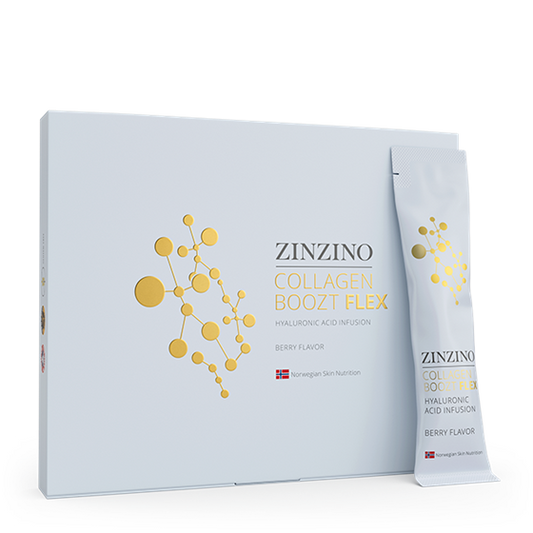 Zinzino Collagen Boozt Flex, doos met tien sachets van 12,8 gram