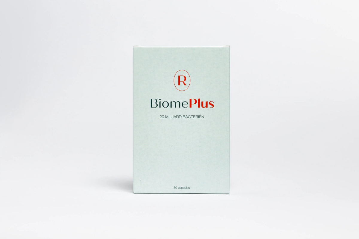 ResetPlus BiomePlus, doosje met 30 capsules op lichtgrijze achtergrond