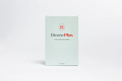 ResetPlus BiomePlus, doosje met 30 capsules op lichtgrijze achtergrond