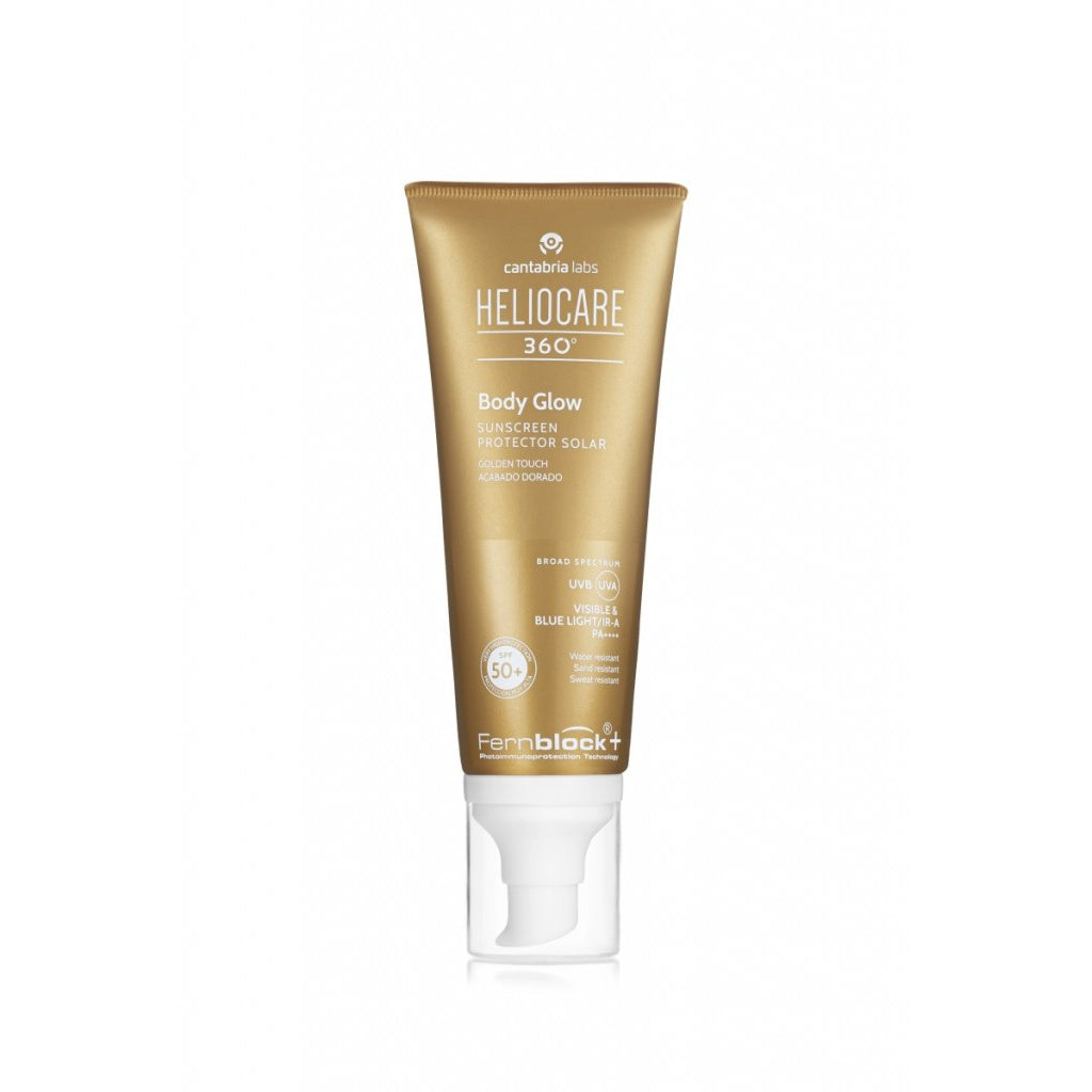 Heliocare 360 Body Glow SPF 50+ 100 ml, zonnebescherming met glow voor het lichaam